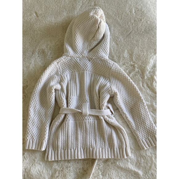 Cynthia Rowley Cozy Crochet Knit Winter White Hooded Sweater Toddler 24 Months - Picture 2 of 7